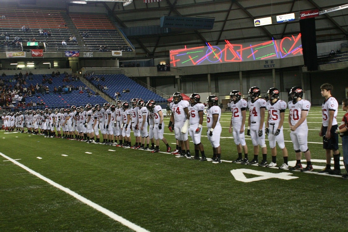 Camas football at the Tacoma Dome.