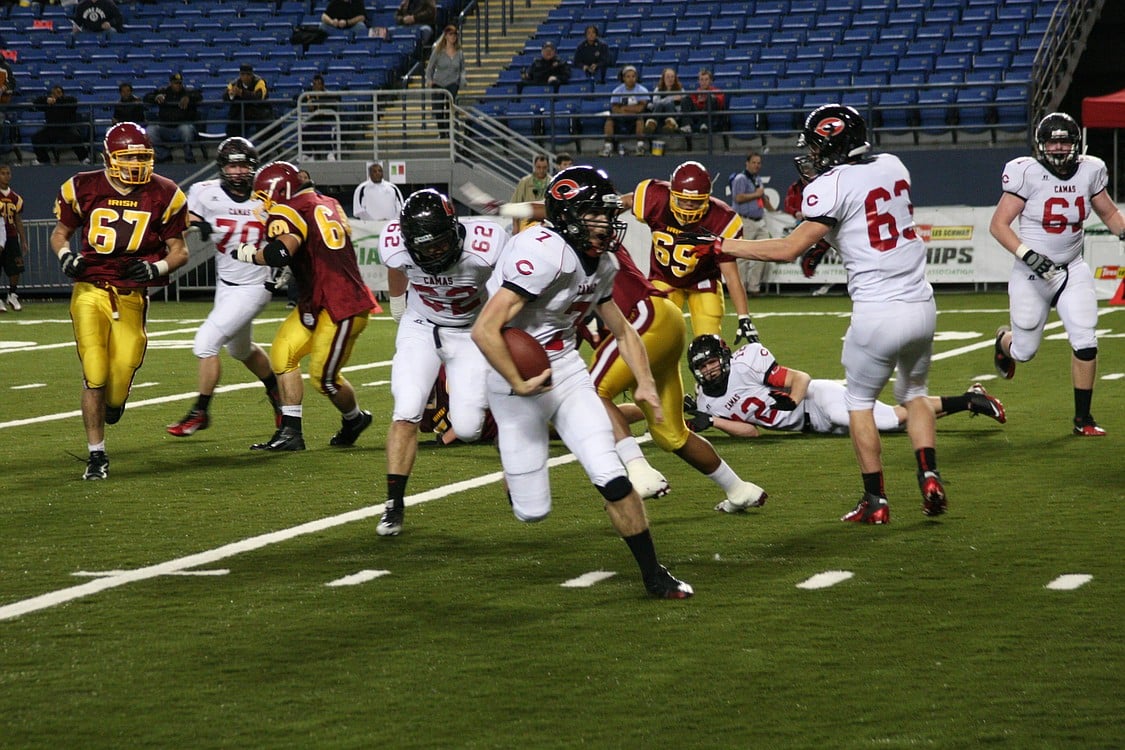 Camas football at the Tacoma Dome.