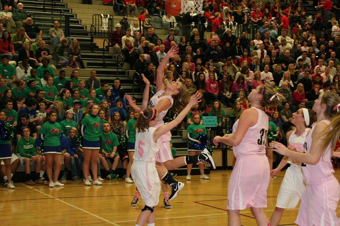 Sydney Allen attacks the basket again.