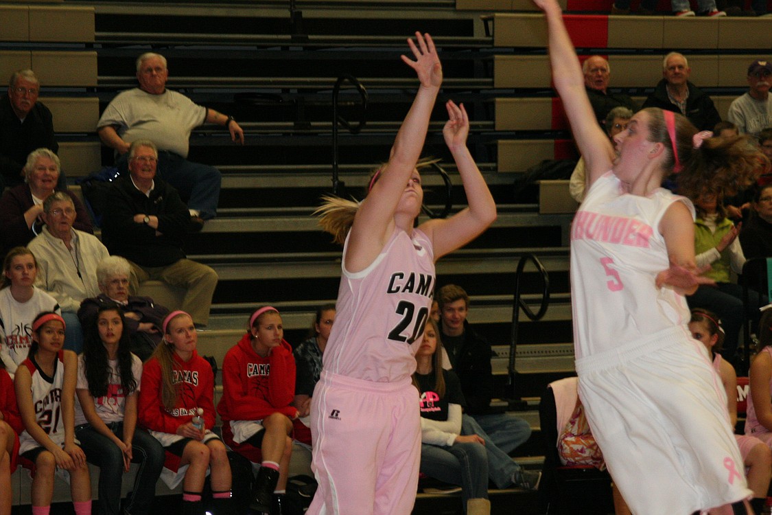 McKenna Jackson shoots a jumper.