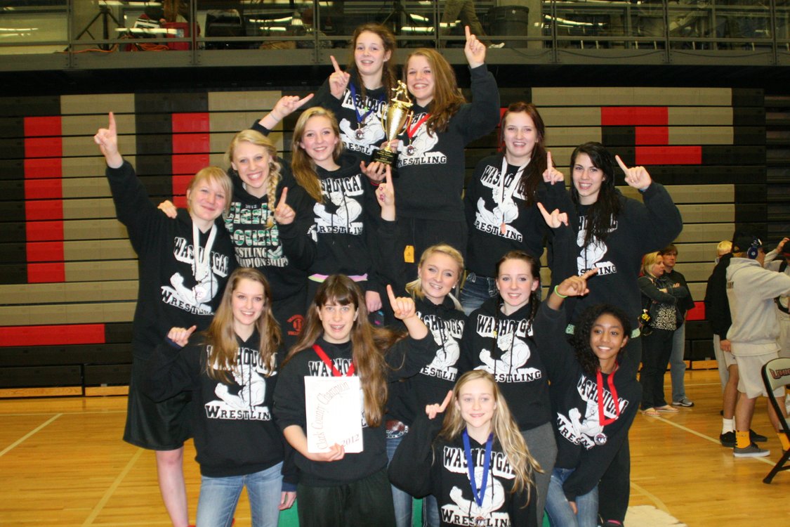 The Washougal girls wrestling team captured the Clark County Championship Saturday, at Union High School.