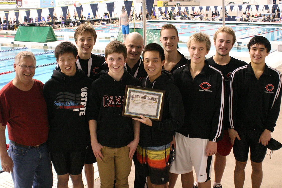 The Camas High School boys swimming team captured the 4A academic state championship with a combined GPA of 3.62.