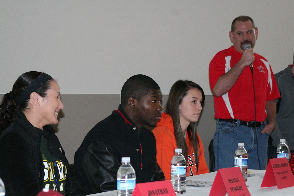 Camas softball coach Ken Nidick shares his memories with Mikaela Searight.