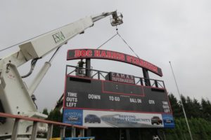 The new 32-foot long scoreboard stands 31 feet, 6 inches tall at Doc Harris Stadium. Camas football fans can see it in action for the first time when the Papermakers play Jesuit Friday, at 7:30 p.m.