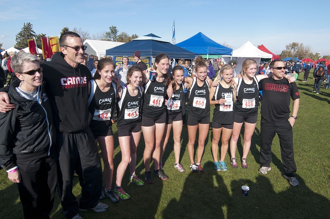 Gathering after the race.