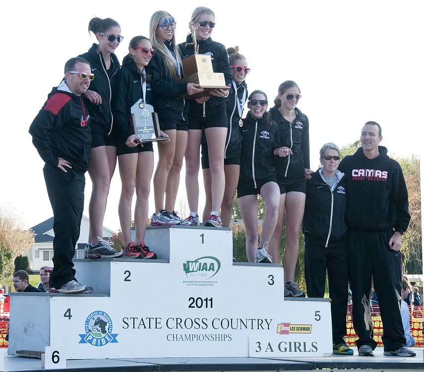 Standing on the podium as state champions.