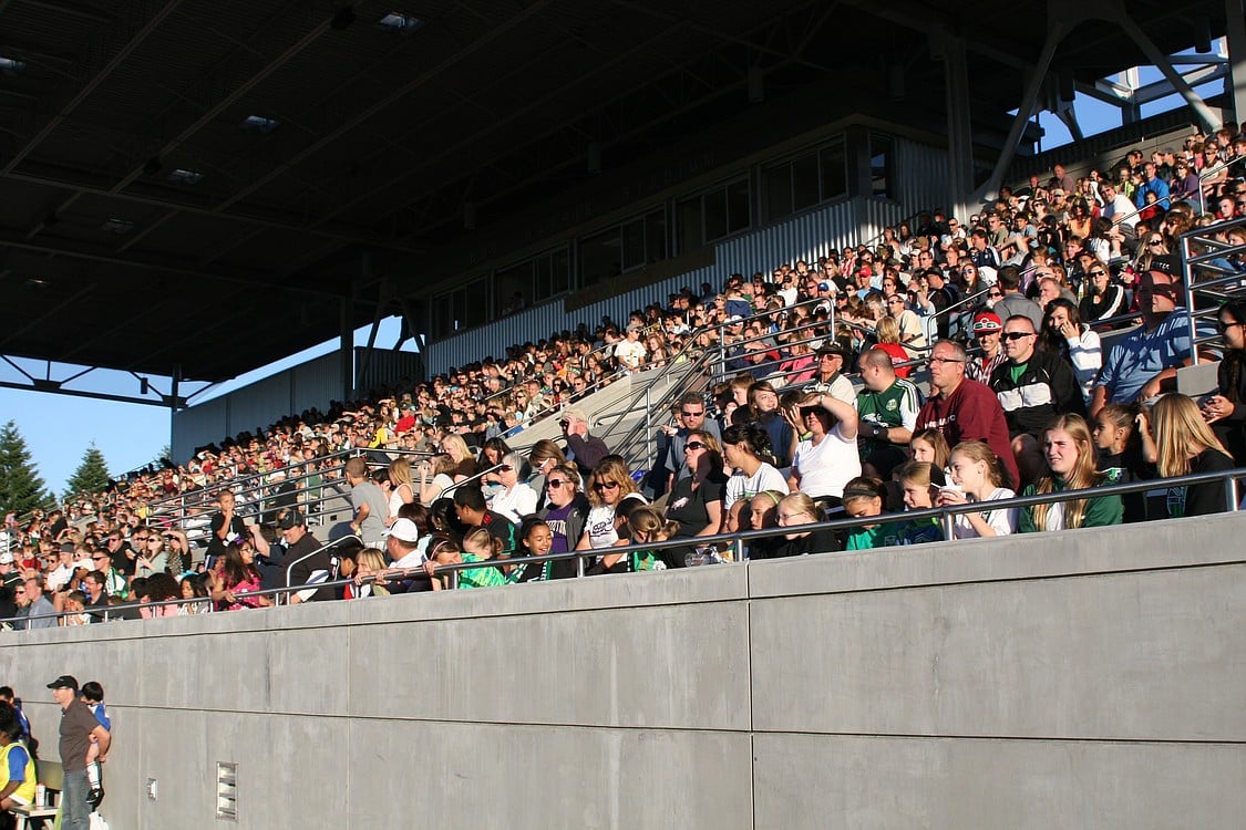 A total of 2,453 soccer fans filled Doc Harris Stadium to see the U-23 Portland Timbers take on the Abbotsford Mariners.