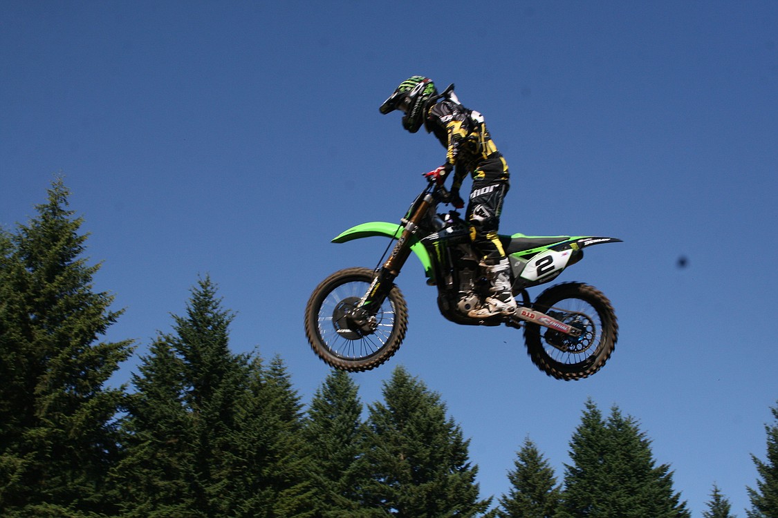 Ryan Villopoto soars above the trees.