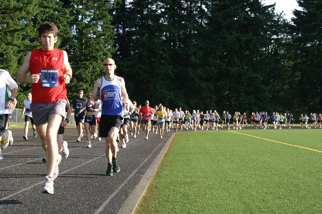 The Lacamas Lake Half Marathon gets underway at Cardon Field at Camas High School early Sunday morning. More than 1,300 people participated in the running and walking events, which also included a half marathon walk, 4 mile run and walk, and kids race. The top three male finishers in the half-marathon were Yousseth Zirari of Vancouver in 1:12:25; Eric Frome of Portland in 1:18:12; and Ben Evans of Portland in 1:20:24. The top three female finishers were Biniam Afenegus of Vancouver in 1:30:57; Kristin Lesseig of Corvallis in 1:31:02 and Amanda Hoskins of Portland in 1:31:09. For a full list of race results, visit www.lacamaslakerunwalk.com.
