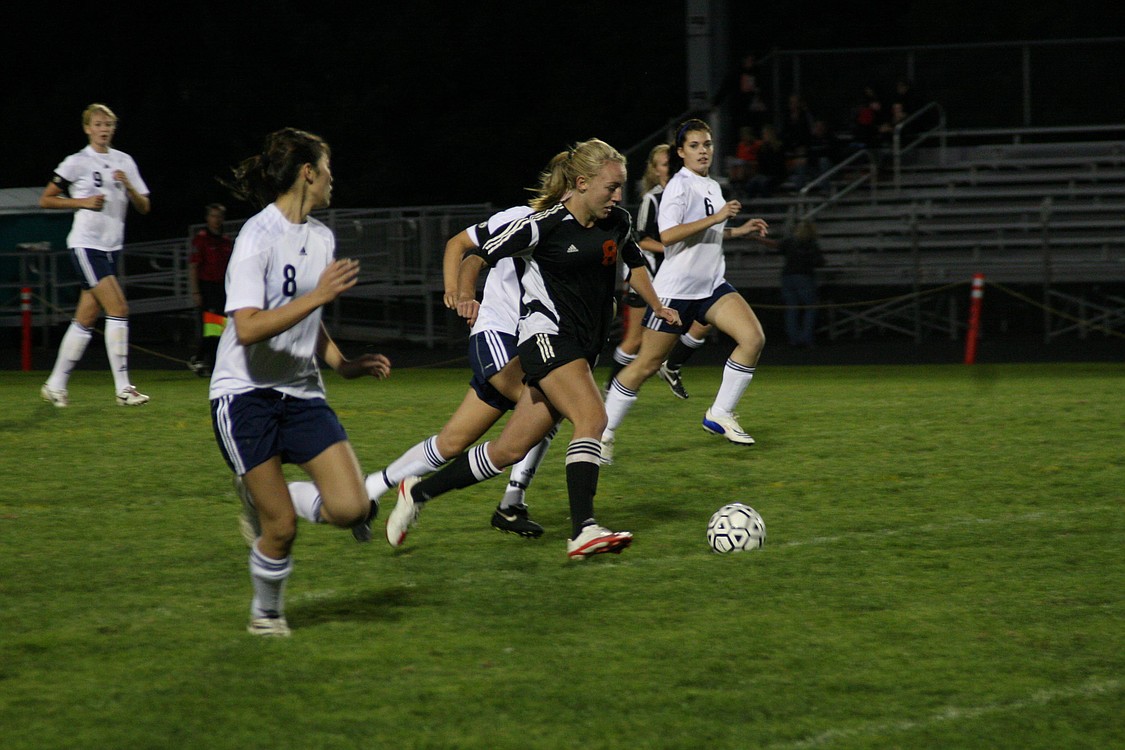 Ellie Boon is off and running for the Washougal High School girls soccer team Oct. 5, against Hockinson.