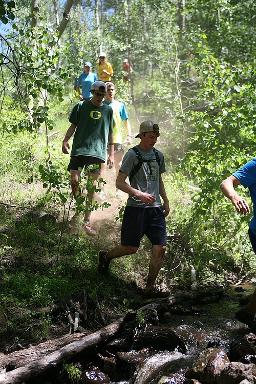 Sean Eustis running down the mountain.