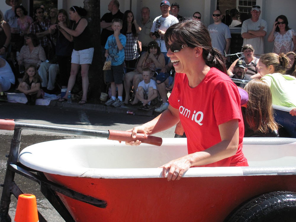 Participants enjoyed the bathtub races in front of City Hall, an annual part of Camas Days. Thankfully, the weather was conducive to immersion in cold water.