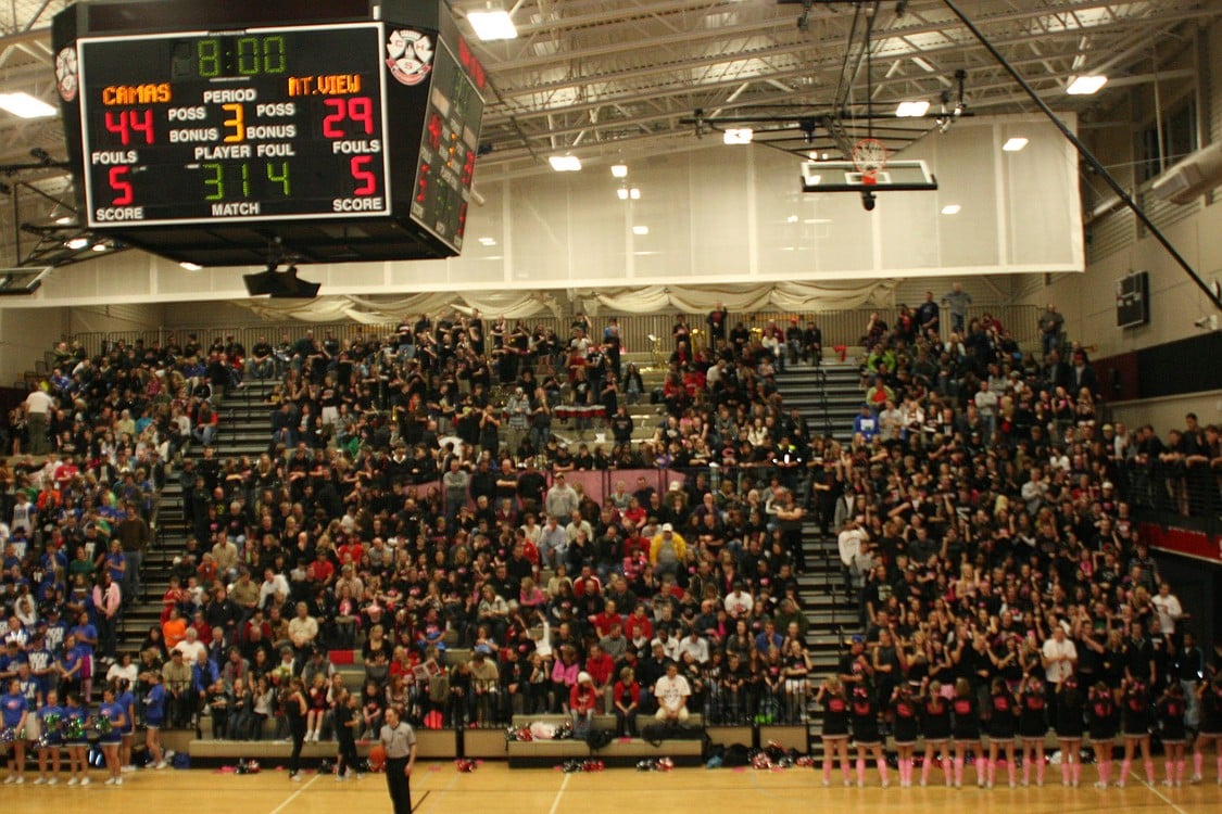 An estimated 1,800 fans packed the Camas warehouse to see the boys make history.