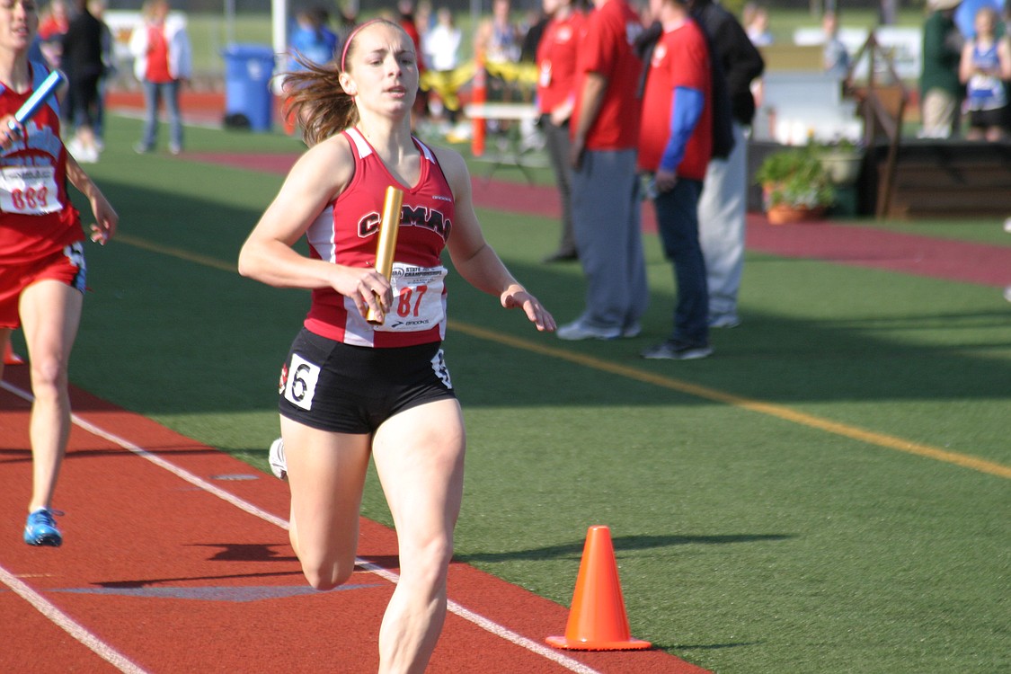 Megan Kelley finished first in the 400, second in the 200, sixth in the 100 and anchored the Camas 1,600 relay team to second place at state.