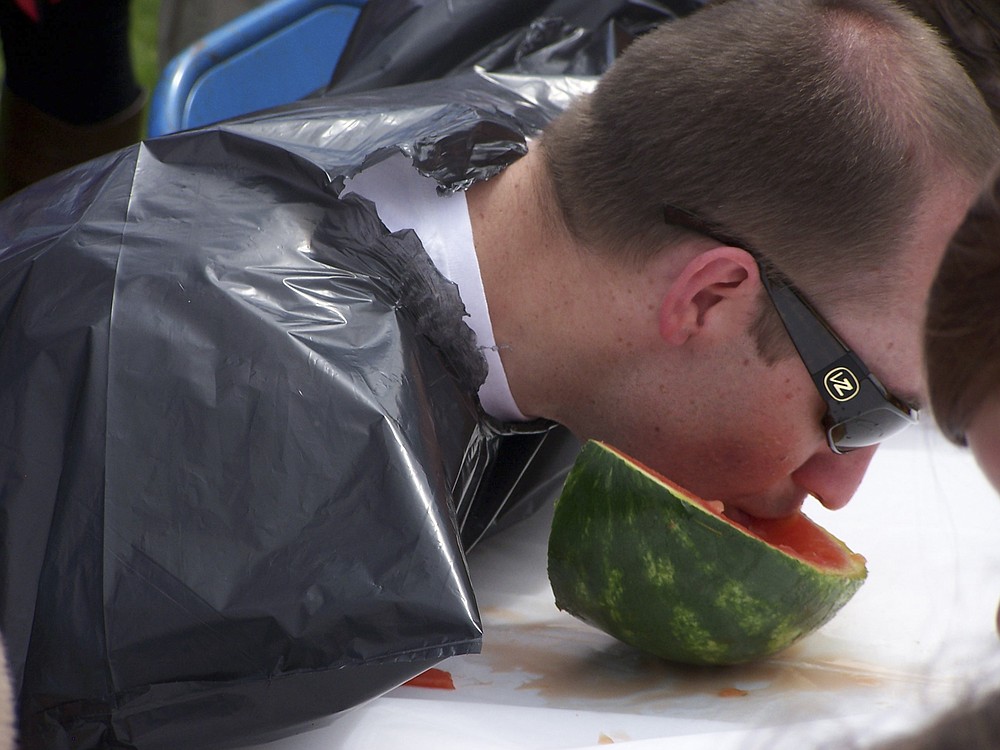 A watermelon eating contest was held during the Relay for Life 2010, held June 5 and 6 at Fishback Stadium in Washougal.