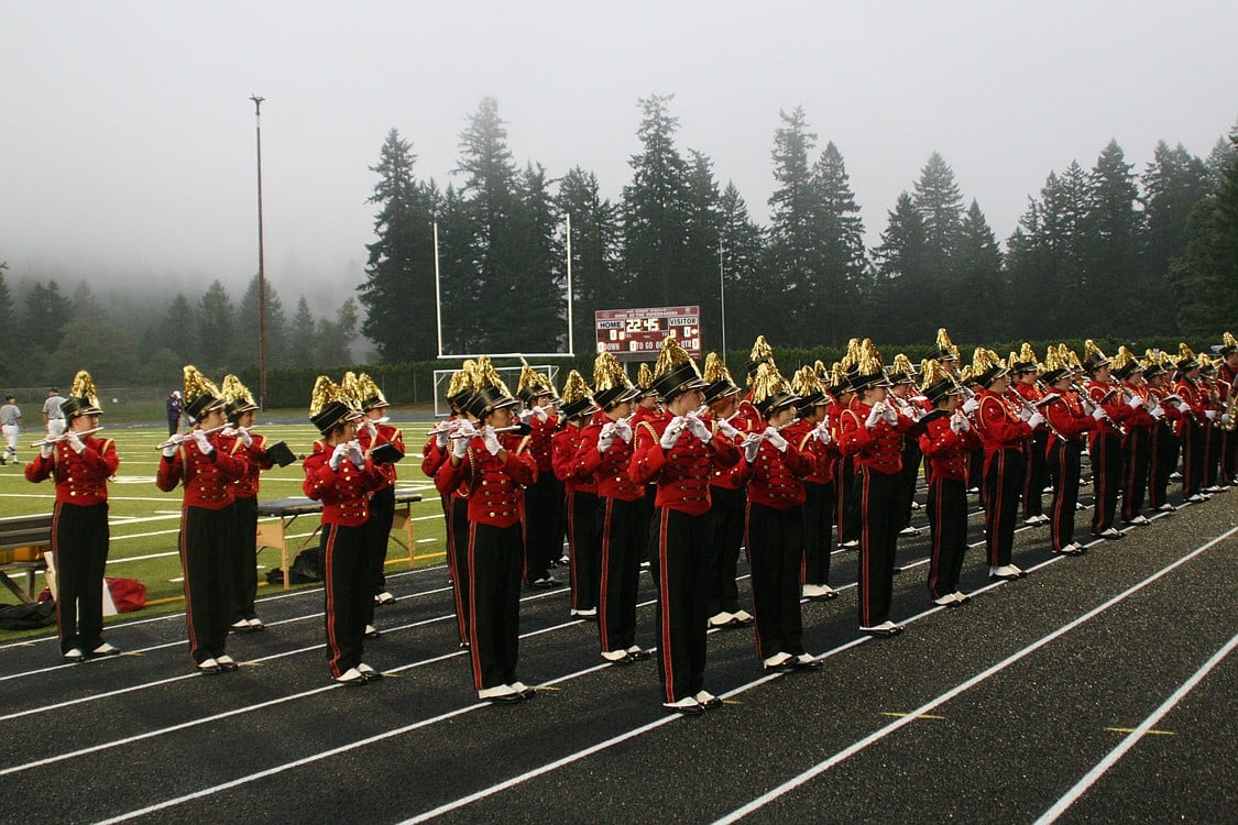 It would not be Doc Harris Stadium without the Camas High School marching band.