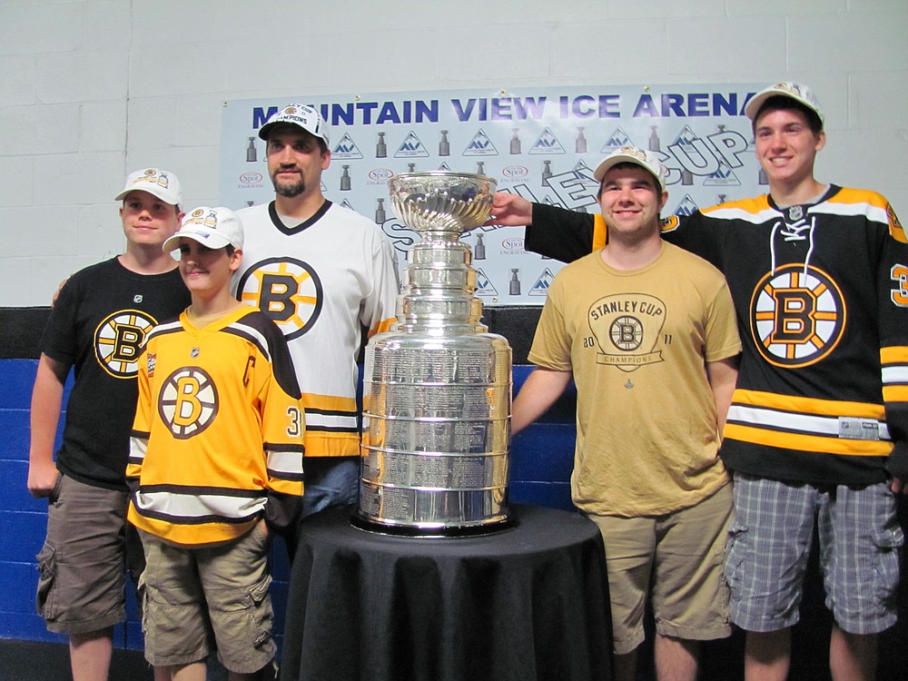 Next up was a family of Boston Bruin diehards who found out the Stanley Cup was coming to their hometown on the day of the event.