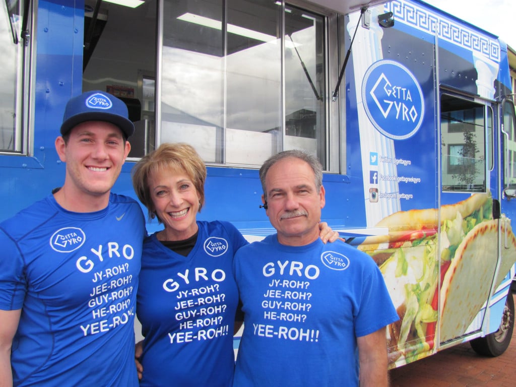 From left, Adam, and parents Elayne and Harry Barlas pose in front of their new food truck. The family owned business also includes a drive thru in East Vancouver and tents at the Camas and Vancouver farmers markets. The Barlas' other children, Lukas, Phillip and Brianna also assist with business operations. 