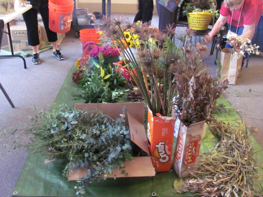 Several varities of plants and flowers were available for those who wanted to make Thanksgiving themed arrangements. 