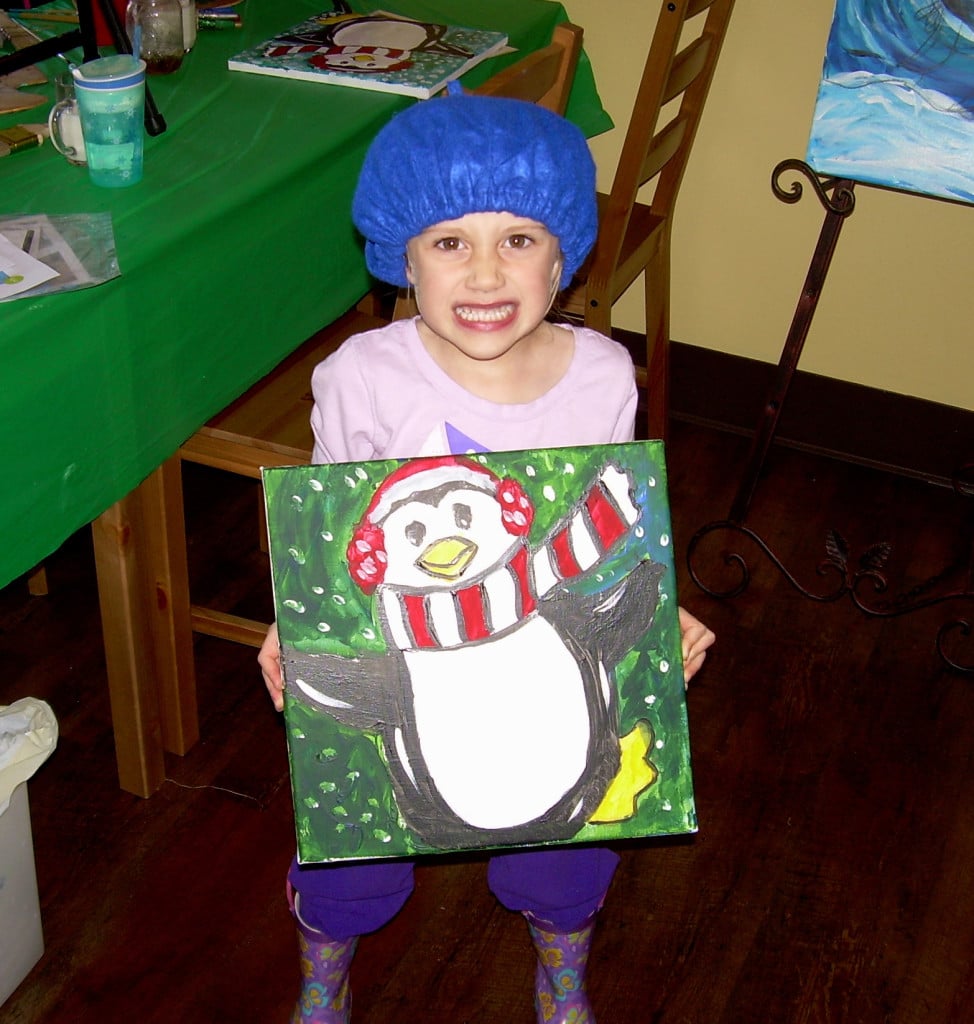 Washougal artist Kathy Dering gives each child in her painting parties a free beret to keep. 