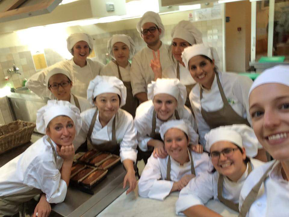 Angie Jonason, second from right, is studying Italian baking and pastries at the Florence University of the Arts. 