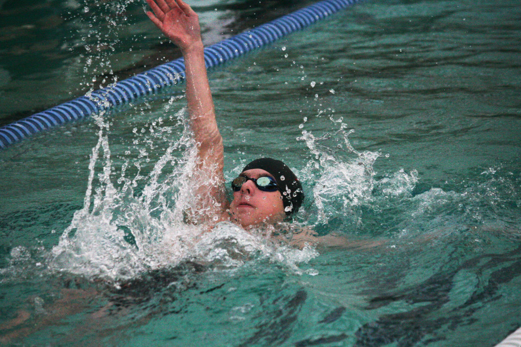 Landon Schmid earned district qualifying times for Washougal in the 200 individual medley, the 500 freestyle and the 100 backstroke. (Dan Trujillo/Post-Record)