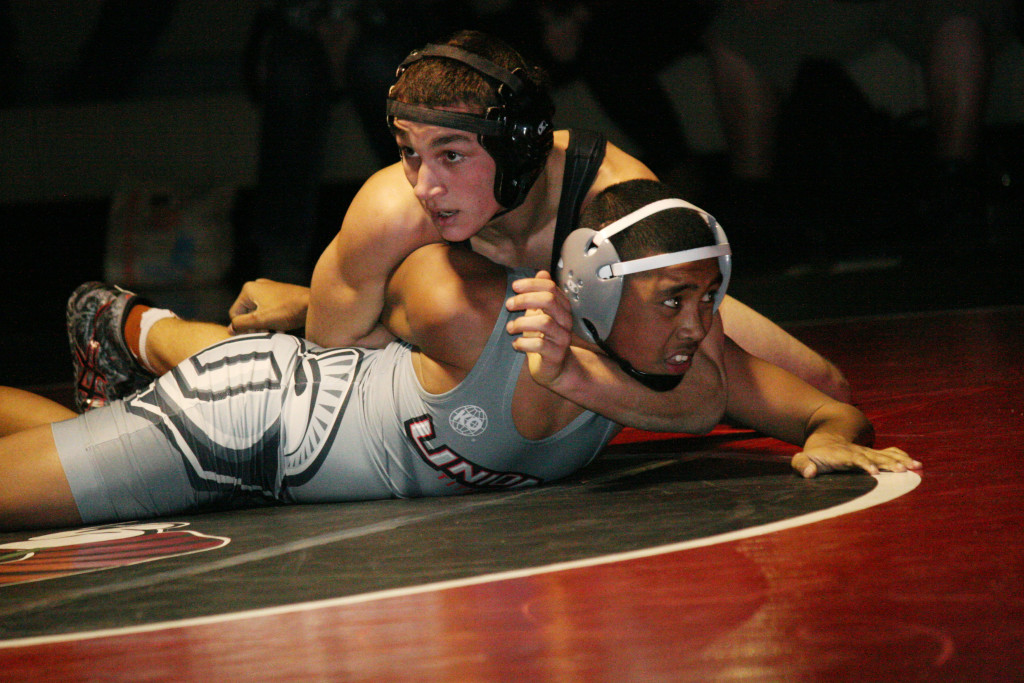 Camas wrestler Rylan Thompson captured the 132-pound Clark County championship with a 5-2 victory against Kody Walls, of Prairie.