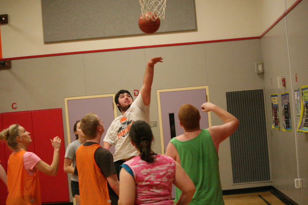 Tenth-grader Dylan Corbitt goes for a jump shot during a recent practice. 