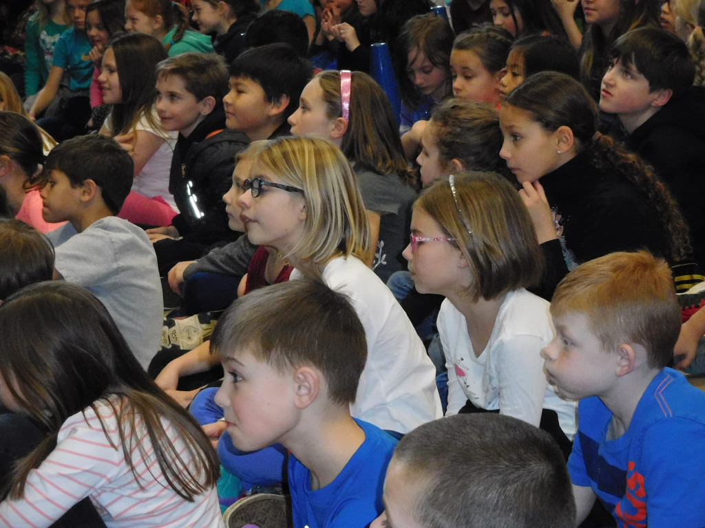 Students listened intently to the presentation last week. An outreach team is visiting schools in Oregon, Washington and California in an effort to make the aquarium accessible to students.