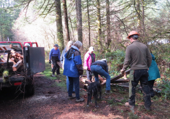 The WTRA members, in partnership with the Back Country Horsemen Association, conduct a recent work party to spruce up the Rock Creek campground.