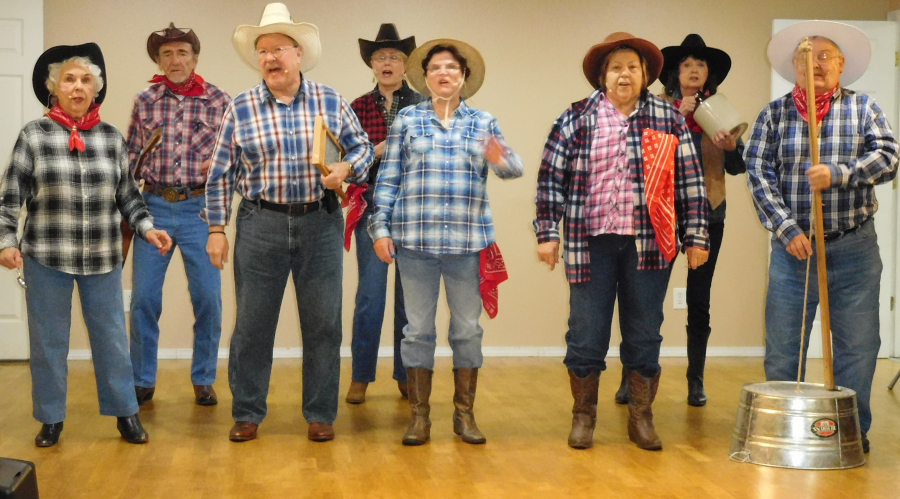 The Va Va Voom senior theater troupe is preparing for its spring musical, Hee Haw, an original script by founder Harriet Walker. The show will run Wednesday, May 11 through Saturday, May 14.