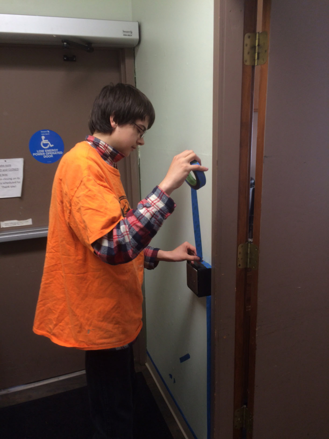 Delp prepares a wall for painting as a part of his participation in the Pathways to Independence class.
"Nova is meticulous when it comes to painting, spackling and caulking," noted Balholm.