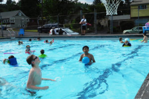 Approximately 60 people spent the first day of summer at the Camas Municipal Pool Monday, in Crown Park.