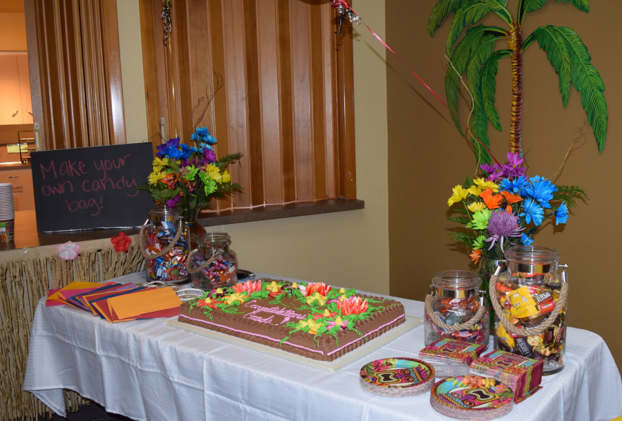 The graduation party for foster youth also included cake, certificates and treats, in addition to the baskets filled with toiletries and items to get started in an apartment. (Contributed photo)