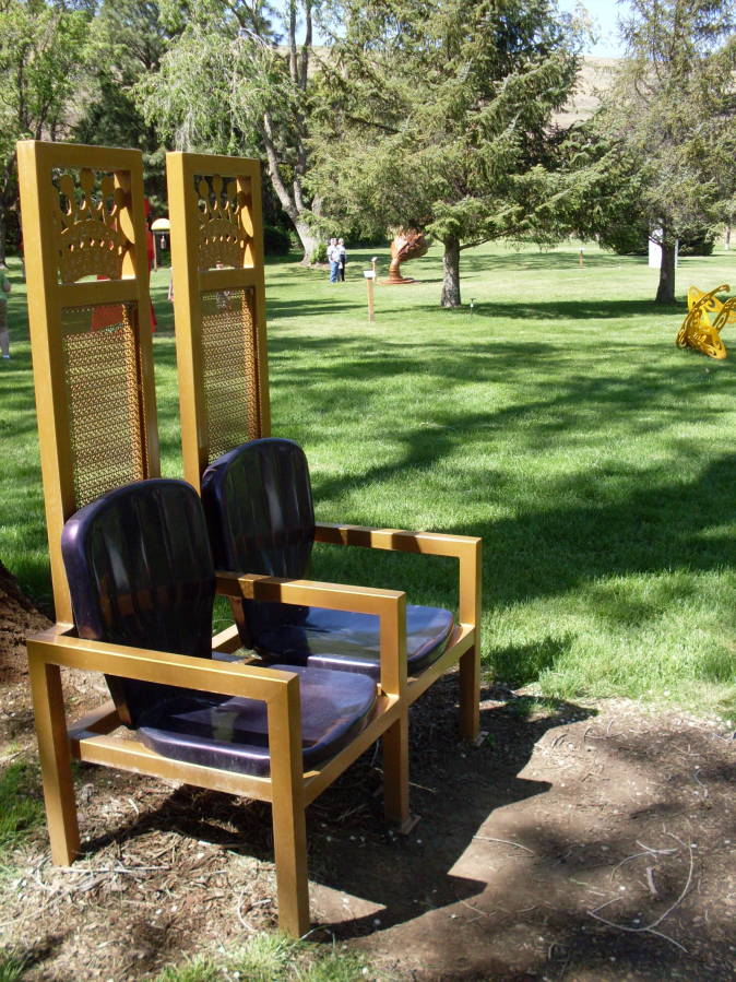 The William and Catherine Dickson Sculpture Park features large-scale outdoor sculptures from the Maryhill Museum's permanent collection.