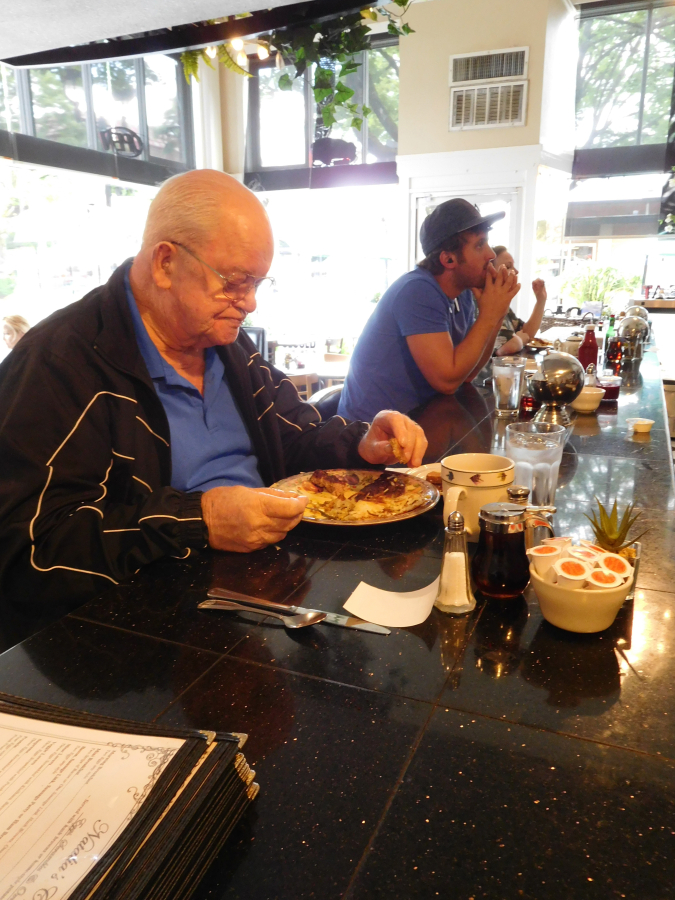 Homemade breakfast dishes attract customers, such as George Butler, to Natalia's Cafe, in downtown Camas. The eatery also serves lunch and desserts. 