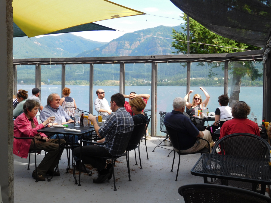 Clark & Lewie's Travelers Rest Saloon & Grill is a popular dining spot situated on the Stevenson waterfront.