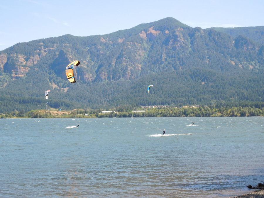 Windsurfing and kiteboarding enthusiasts often come to Stevenson to practice their craft on the Columbia River. This summer, there are several contests featuring amateurs and professionals.