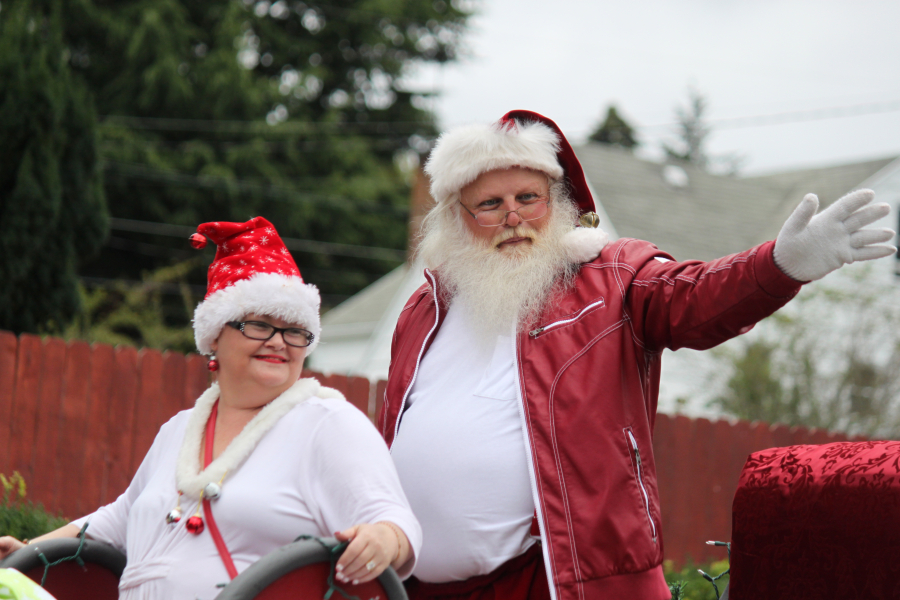 Santa and Mrs. Claus anchored the Camas Days Grand Parade on Saturday afternoon. The Adventures With the Kringles float earned second place in judging. The non-profit organization works with local charities and schools.