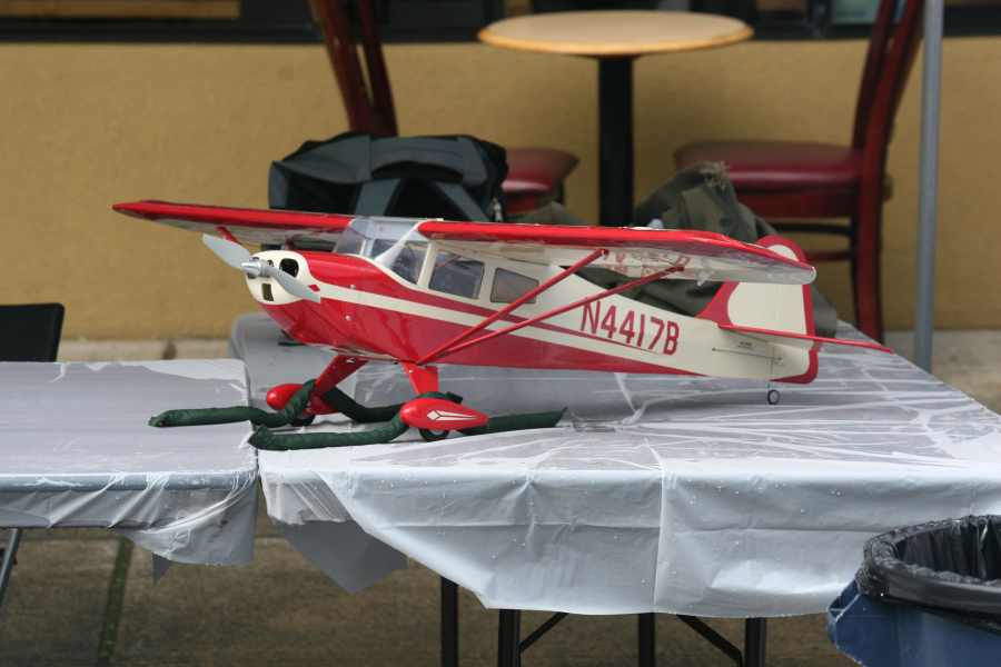 A model plane from Fern Prairie Modelers sits on display during Camas Days. The model airplane club holds a general membership meeting on the third Thursday of each month at 7 p.m.  at the Camas Community Center at 1718 S.E. Seventh Ave. 