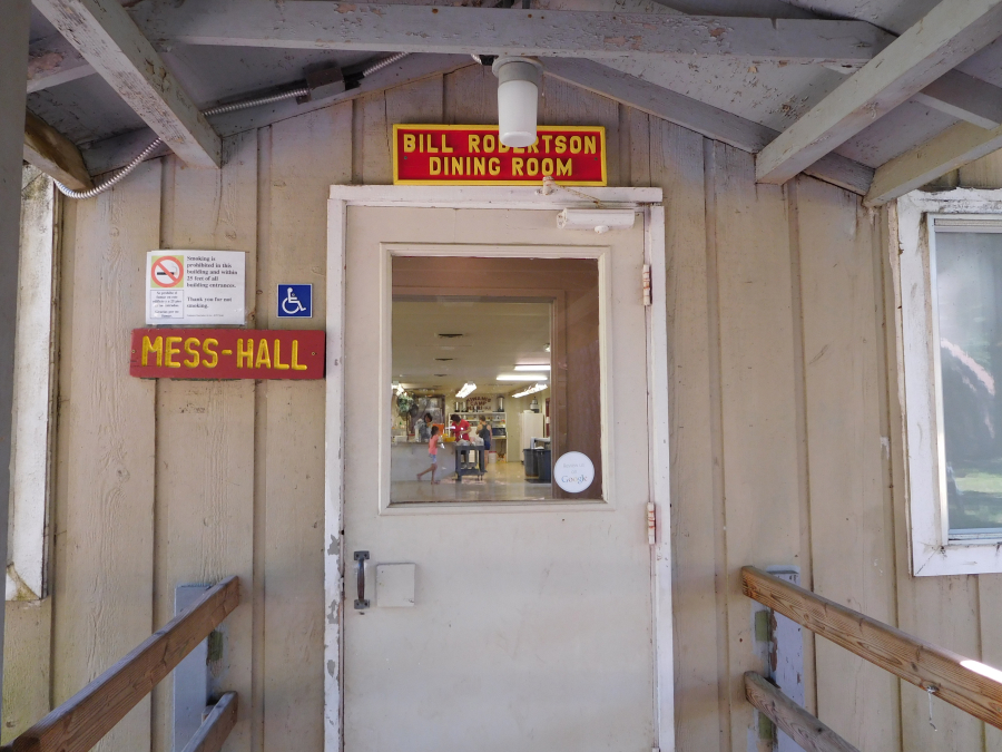 The dining hall at Camp Wa-Ri-Ki is part of the Nature Explorers experience. Day campers eat in the rustic dining hall, which was built during the 1950s.