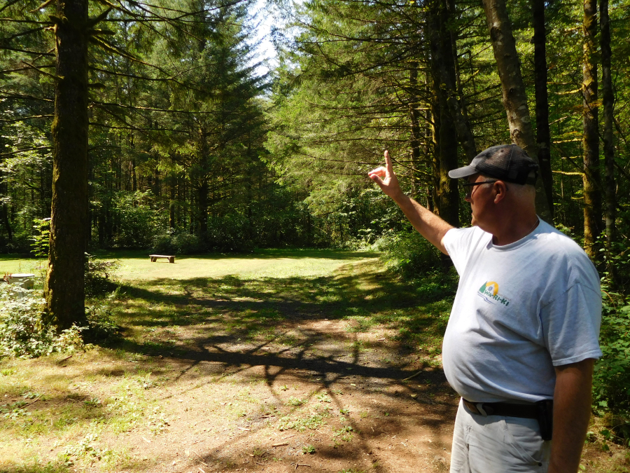 Mike Richards, caretaker at Camp Wa-Ri-Ki, points out some of the trails which surround the area. "It's really hard to get lost here, which makes it a great, safe place for kids."