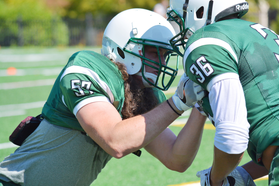 John Norcross (left) hopes his strength, determination and experience helps the Portland State University football team win more games in 2016. 