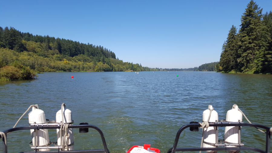 Five new red and green buoys were installed on Lacamas Lake earlier this month, with the aim of making navigation through the channel easier and safer for boaters. (Photos courtesy of the Clark County Sheriff's Office)