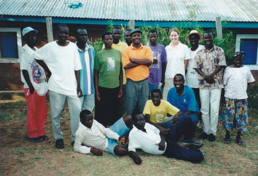 The Lake Victoria Youth Group was founded by Alphonce Okuku, center, front row. This 2001 photo was taken shortly after he met Ingrid Ford, a Camas woman who worked for Doctors Without Borders at the time. Today, many of the original group members still participate in the HIV/AIDS prevention and treatment work.