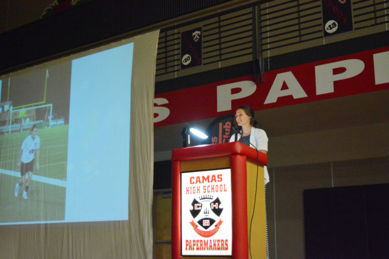 Chairta Parsons Haddan joins the Camas Hall of Fame after leading the girls soccer team to the state championship in 2005. She was voted as a Defensive Player of the Year and an All-State MVP that season.