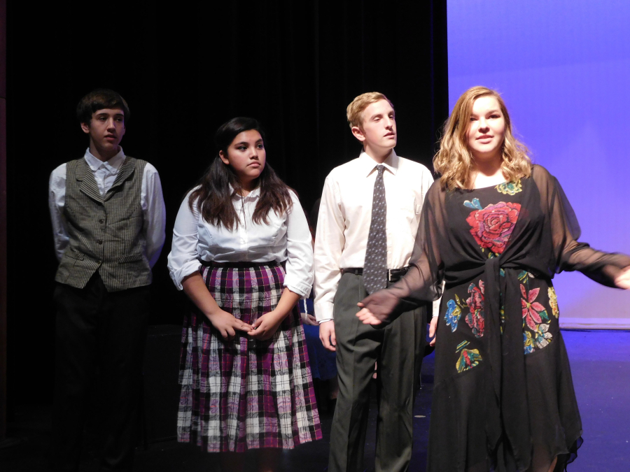 The cast tells the tale of, "Failure:  A Love Story." From left are Matt Condon, Paula Perez, Alex Wilmoth and Megan Stogin.