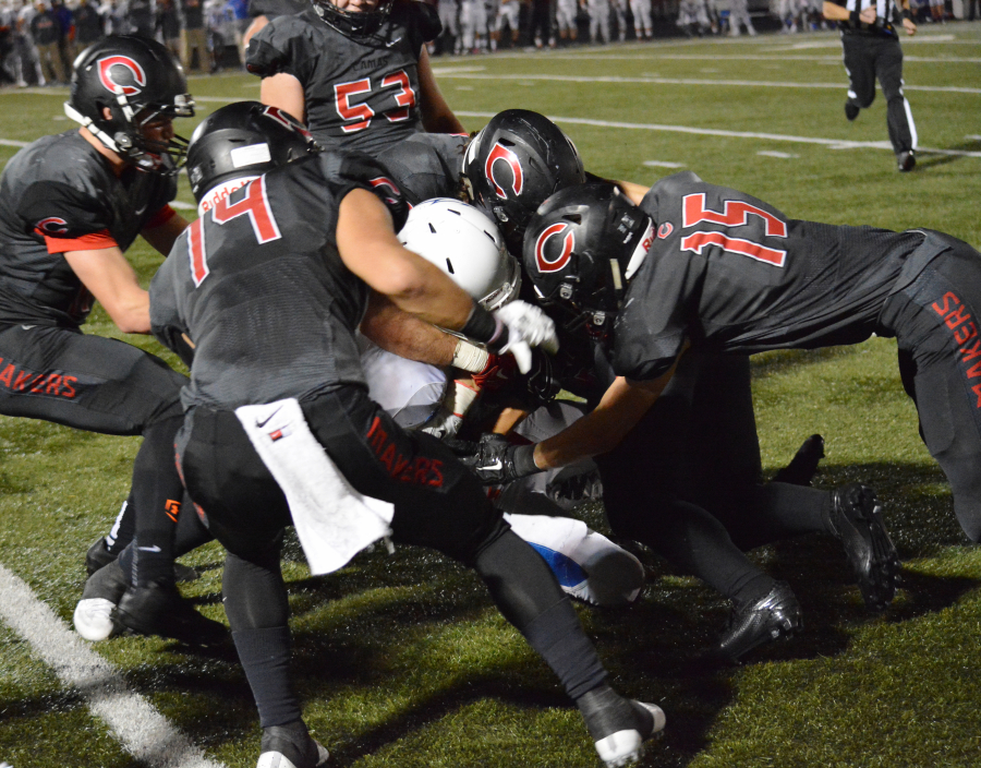 The Camas defense put the breaks on a Graham-Kapowsin football team that averaged 53 points a game Friday, at Doc Harris Stadium. The Papermakers beat the Eagles 55-6. 