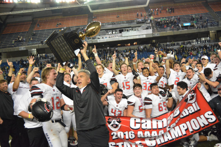 Dreams came true for the Camas High School football players, coaches and community when they won the 4A state football championship at the Tacoma Dome Saturday. The Papermakers defeated Richland 24-14 to finish off a perfect, undefeated, 14-0 season.