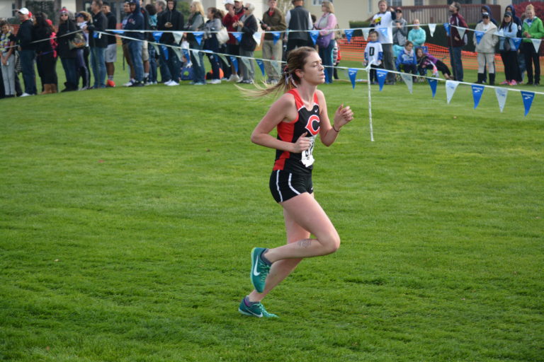 Emma Jenkins earned fifth place for Camas in the 4A girls cross country state championship race.